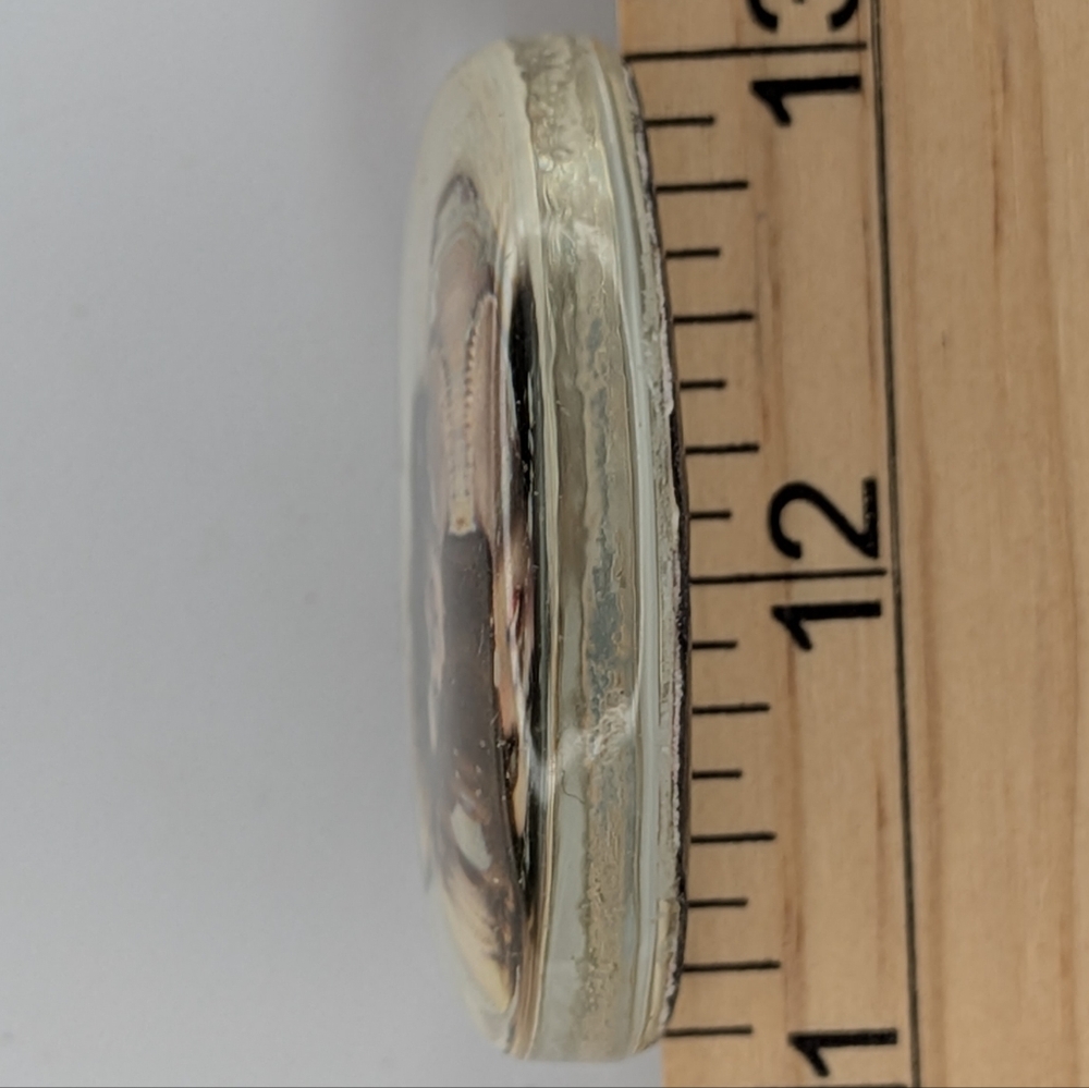 Vintage Pendant Cabochon Lady Cameo Portrait Romantic Cottagecore Goth Jewelry - Picture 4 of 5